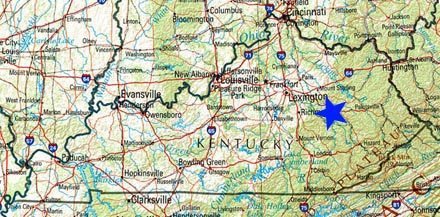 KY trip map.