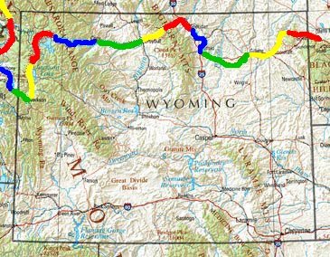 WY trip map.